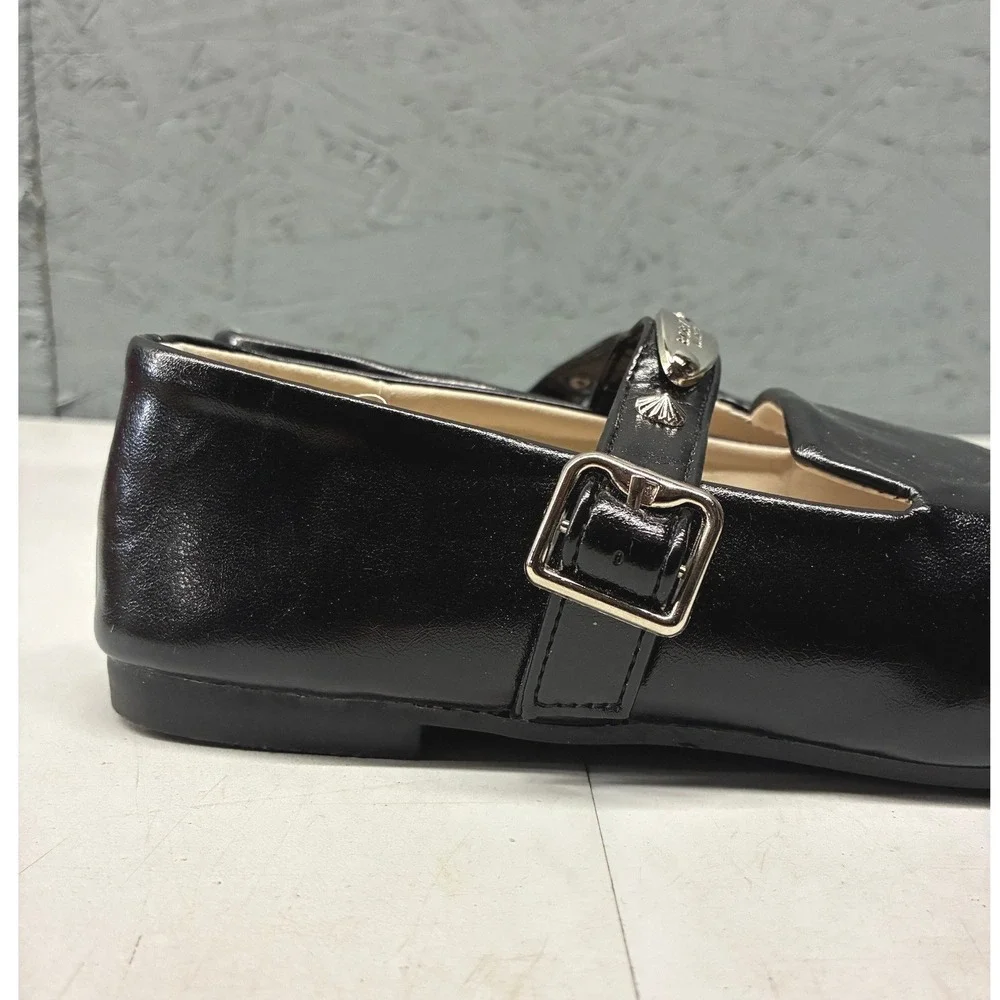 Boevdu Aainilyo Square Toe Studded Mary Jane Loafers Flats Womens 10 Black Strap